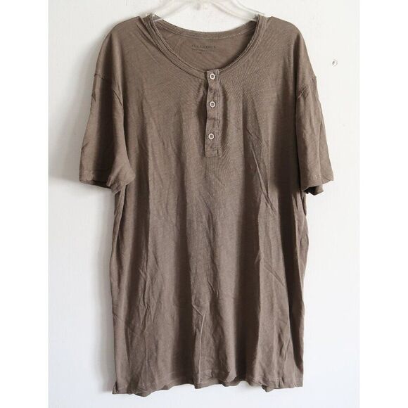 ALLSAINTS Figure Henley Short Sleeve Shirt - Size Medium